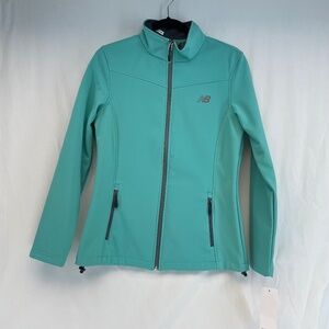 New Balance Fleece Lined Zip Jacket Teal Water Wind Resistant Women’s Small NEW